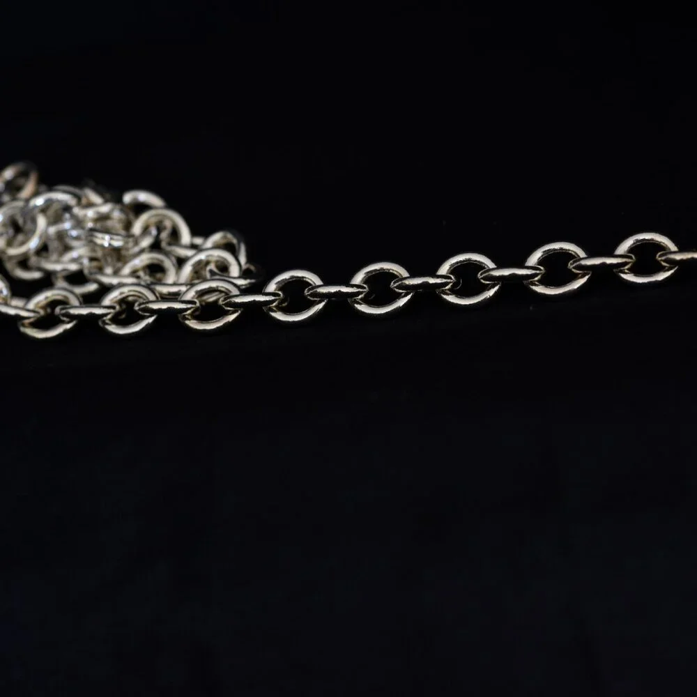Tiffany Sterling Silver Heavy Link Double Heart Charm Necklace - Picture 4 of 7